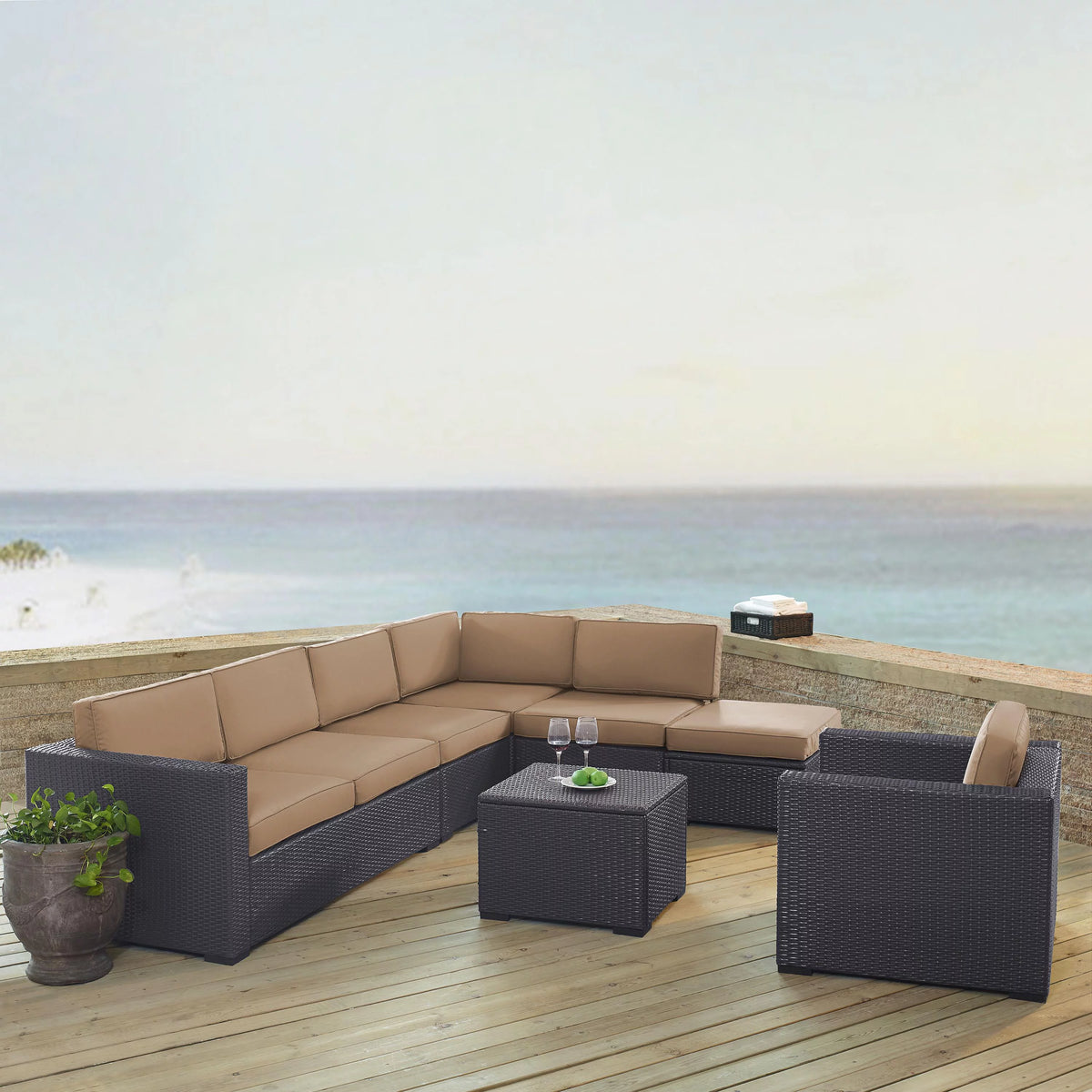 7 Person Outdoor Wicker Seating Set G835