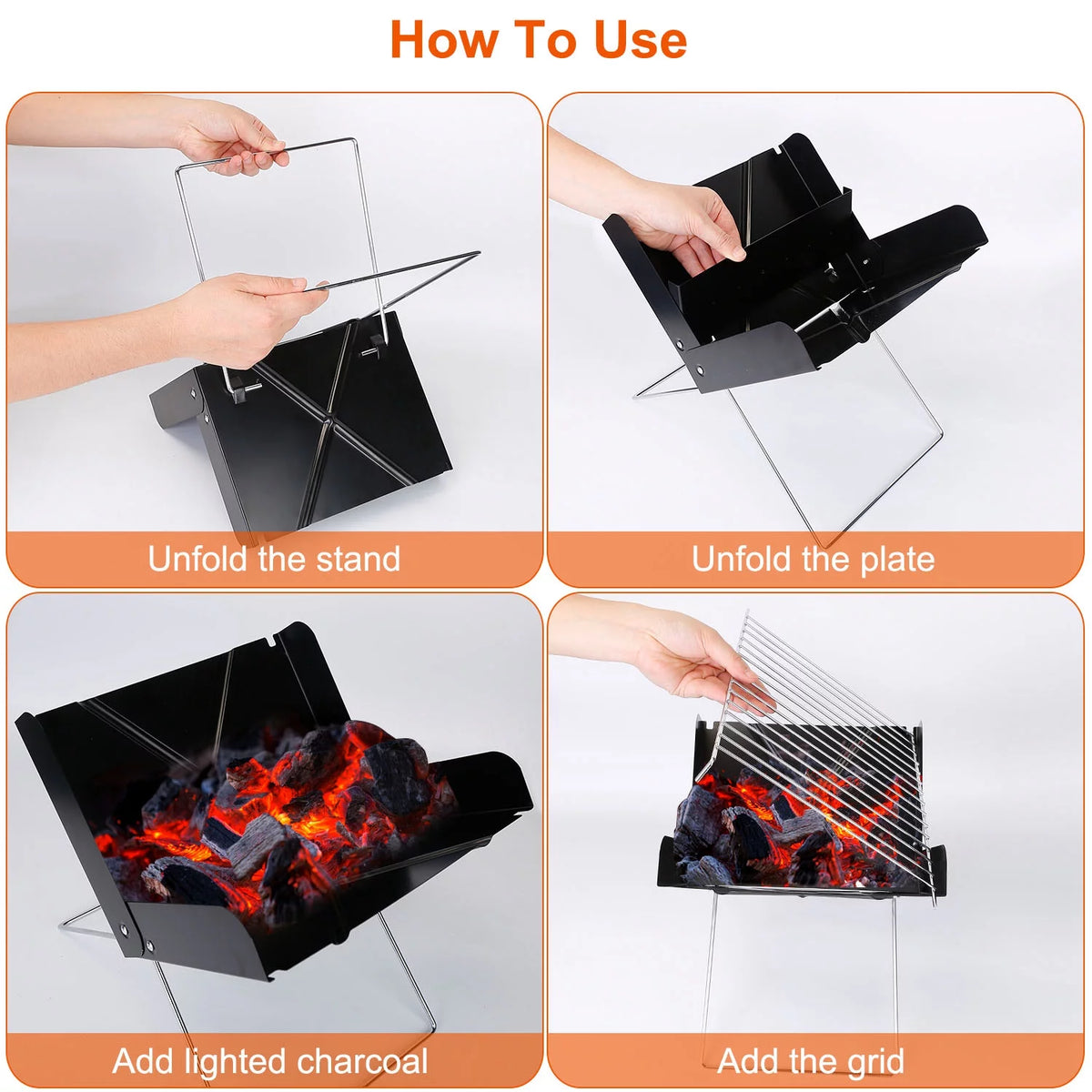 Foldable Mini Stainless Steel BBQ Grill D892321
