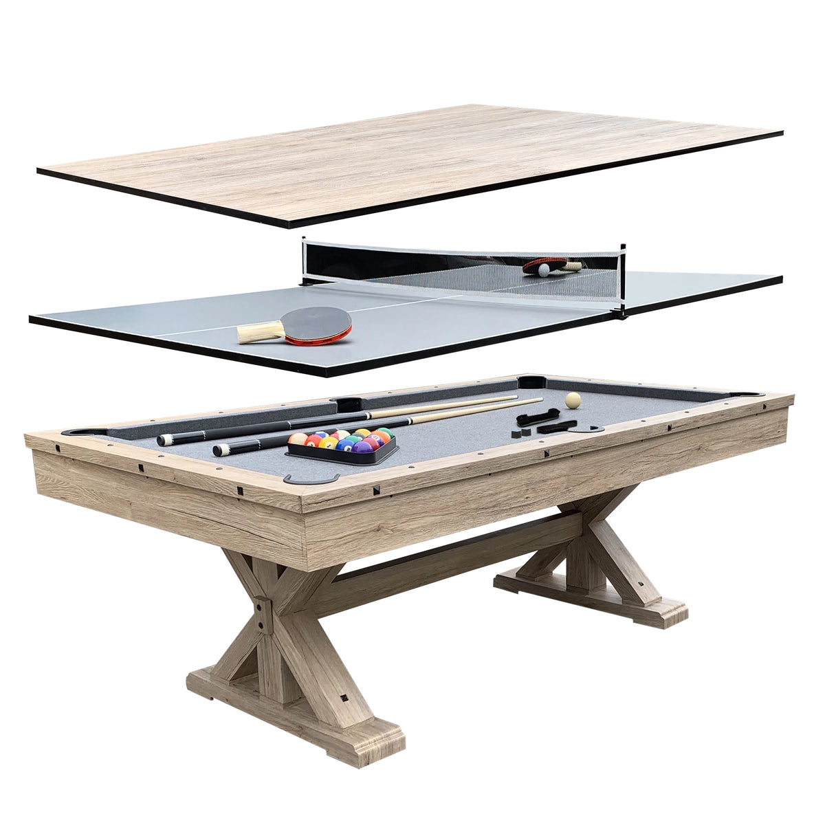 3 in 1 Multi Game Pool Table with Dining and Table Tennis Tables U320