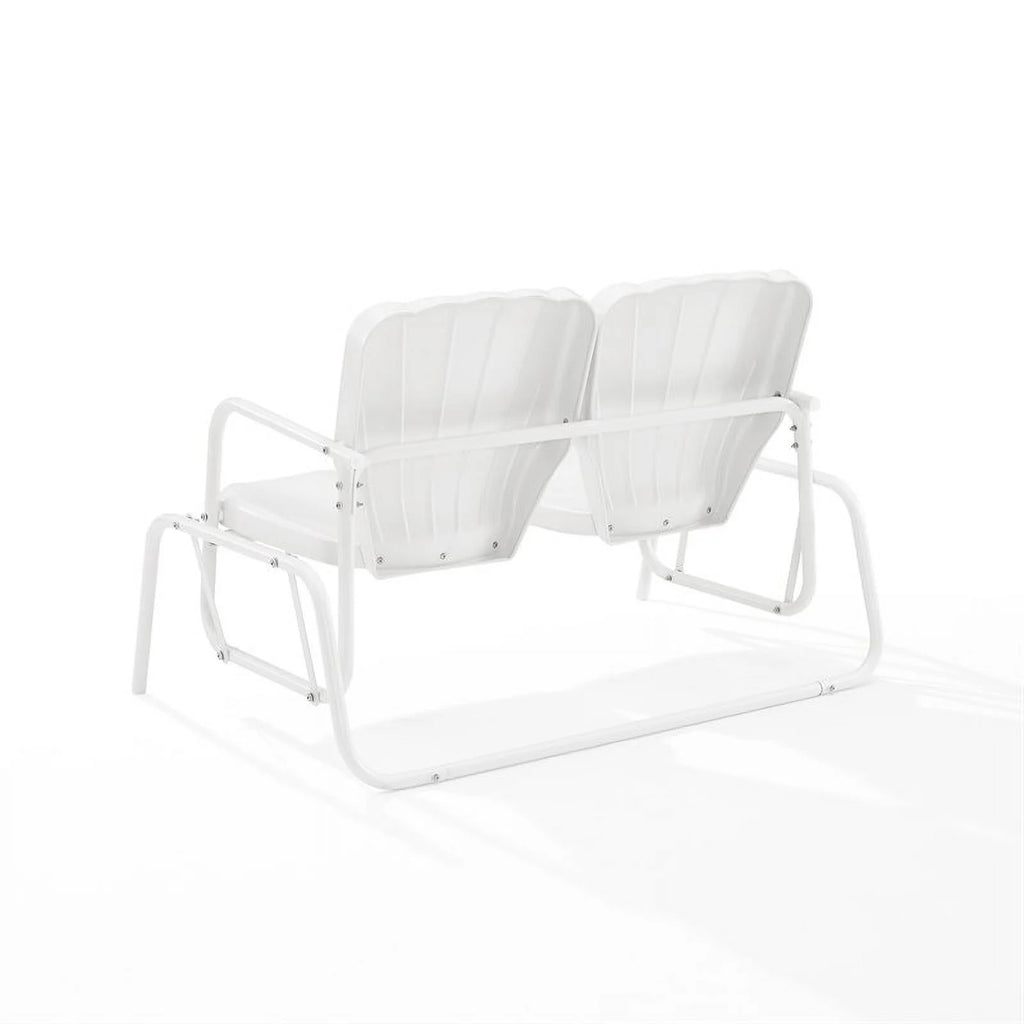 Metal Outdoor Loveseat Glider in White U675