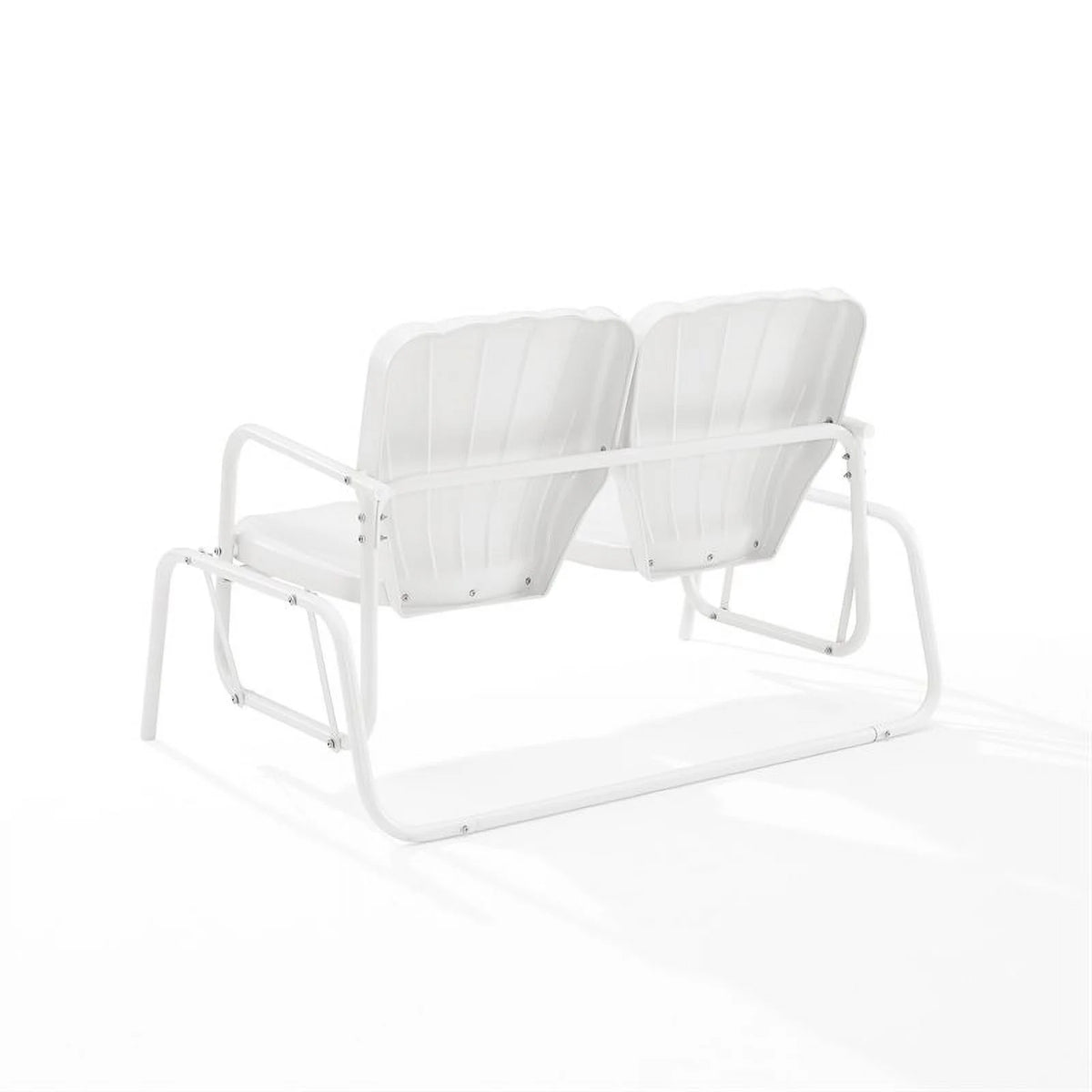 Metal Outdoor Loveseat Glider in White U675