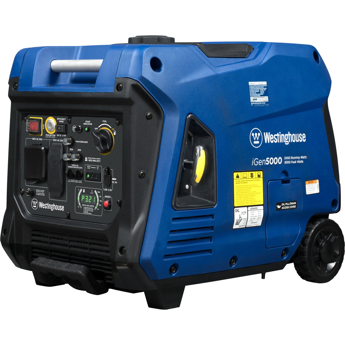 5000 Peak Watt Gas Powered Portable Inverter Generator with Electric Start T854