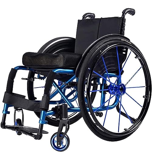 Super Lightweight Folding Aluminium Frame Wheelchair with Armrest Swing Leg Rest, Seat Width 38cm J930