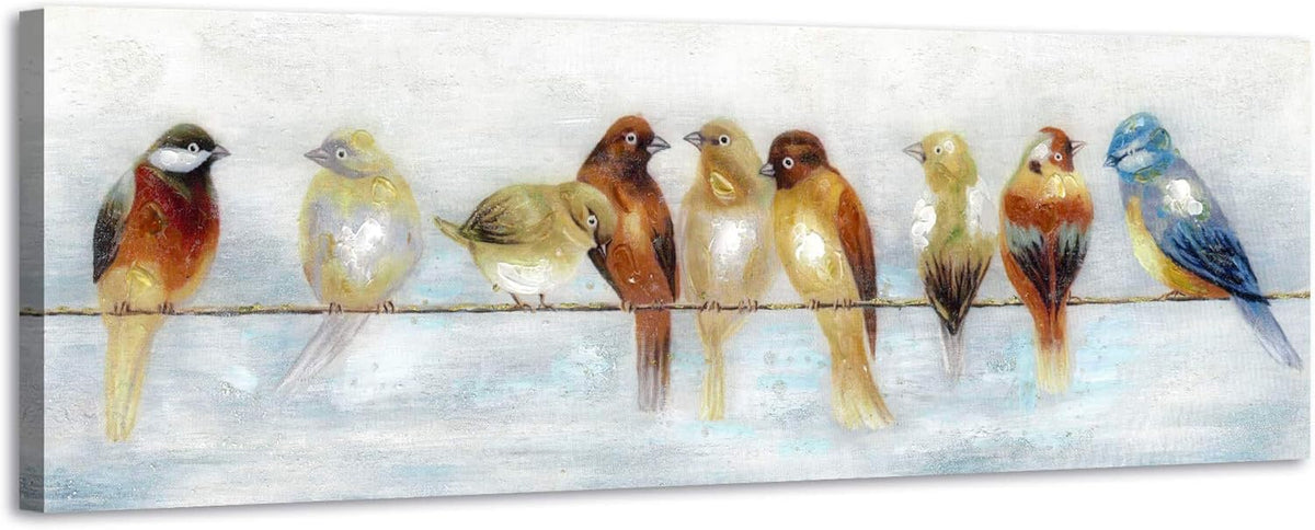 Abstract Birds Canvas Wall Art Sparrow Painting A959343
