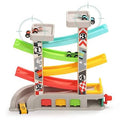 Wooden Race Track Car Ramp Toy with 4 Wooden Cars O943