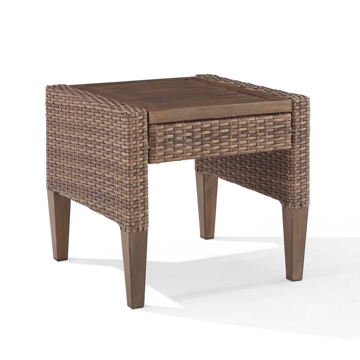 Brown Wicker Side Table Y36501