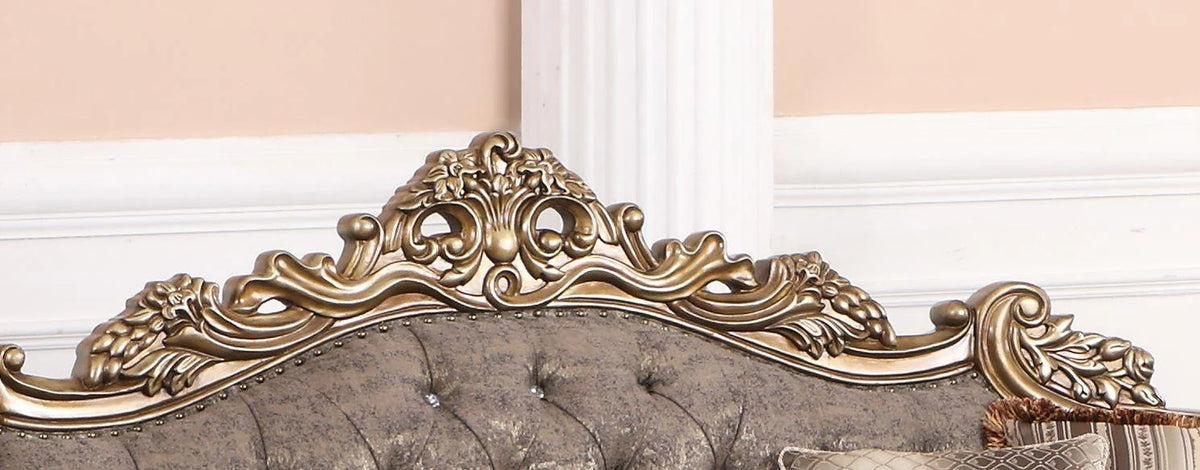 Bronze Shimmery Fabric Sofa Set 2Pcs N49747