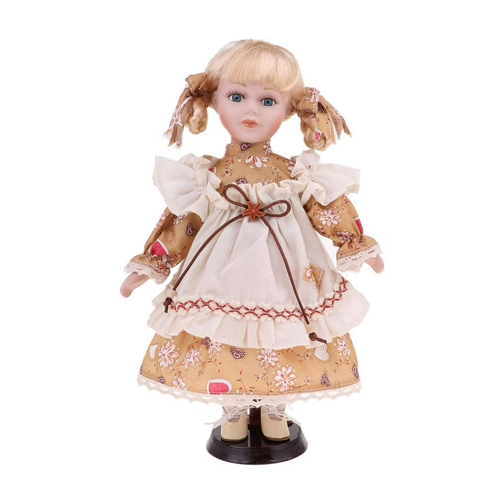 30cm Porcelain Doll Girl Figures with Stand C598
