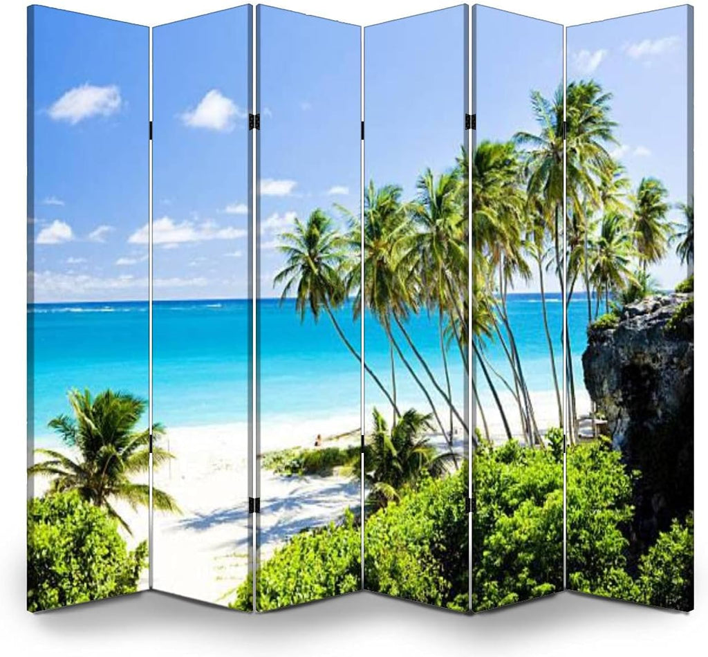 6 Panels Folding Canvas Screen Divider A5588