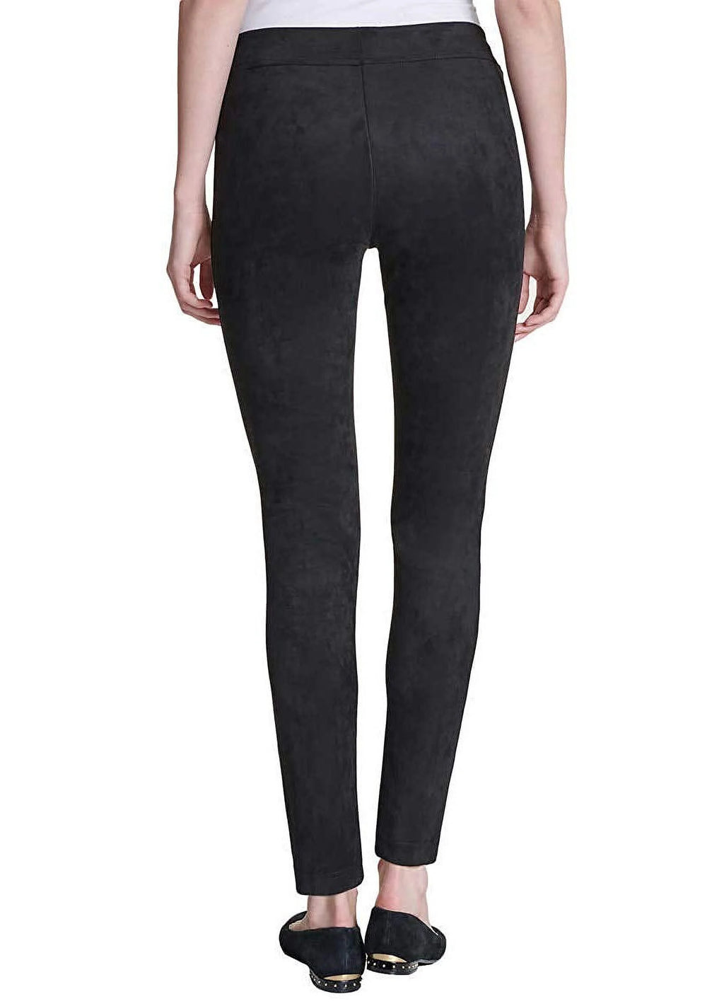 Black Mid Rise Slim Fit Pull On Pants Y141