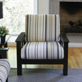 Brown Black Stripe Arm Chair with Exposed Wood Frame J287277