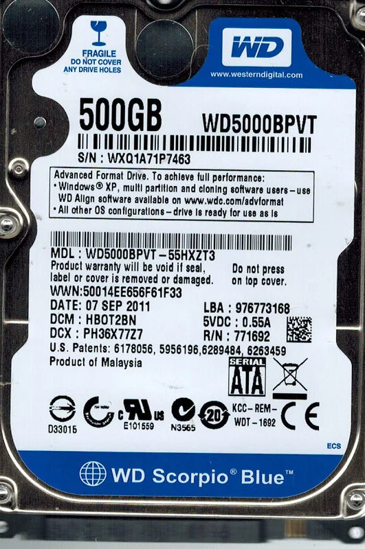 500GB Hard Drive C490955