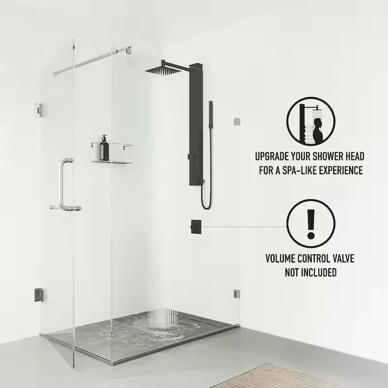 Matte Black 2-Jet Shower Panel System with Hand Shower Wand M131847