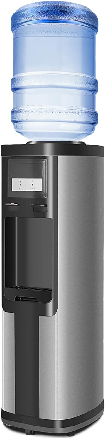 Black Stainless Steel Top Loading Water Cooler Dispenser for 3 & 5 Gallon Bottles D2457