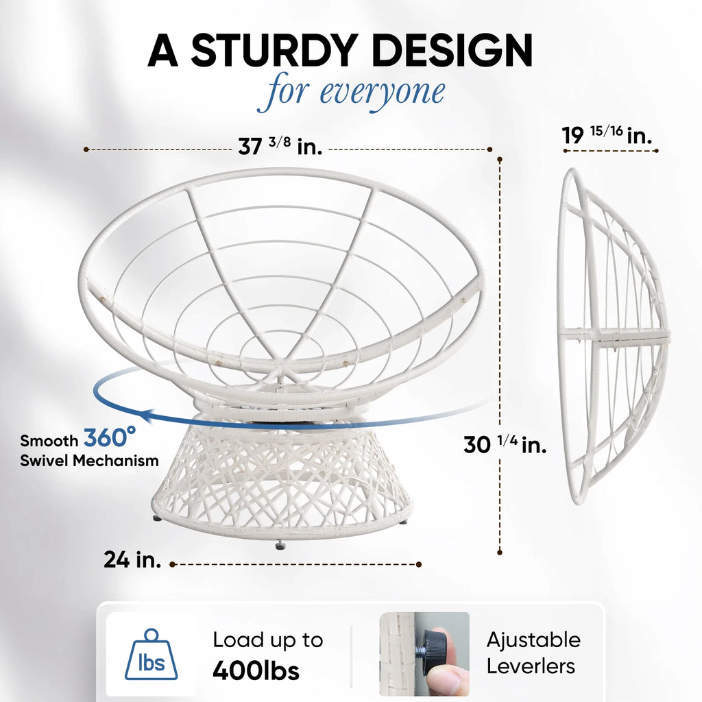 360 Swivel Papasan Chair with Fabric Cushion K993