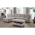 Gray Left Hand Facing Sectional with Ottoman E1109