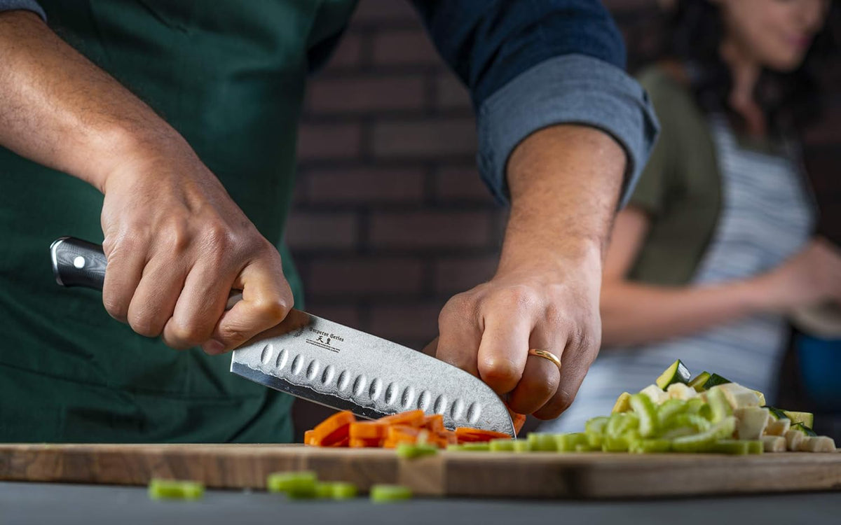 Santoku Chef Knife 7 inch with G-10 Ergonomic Handle Q5818