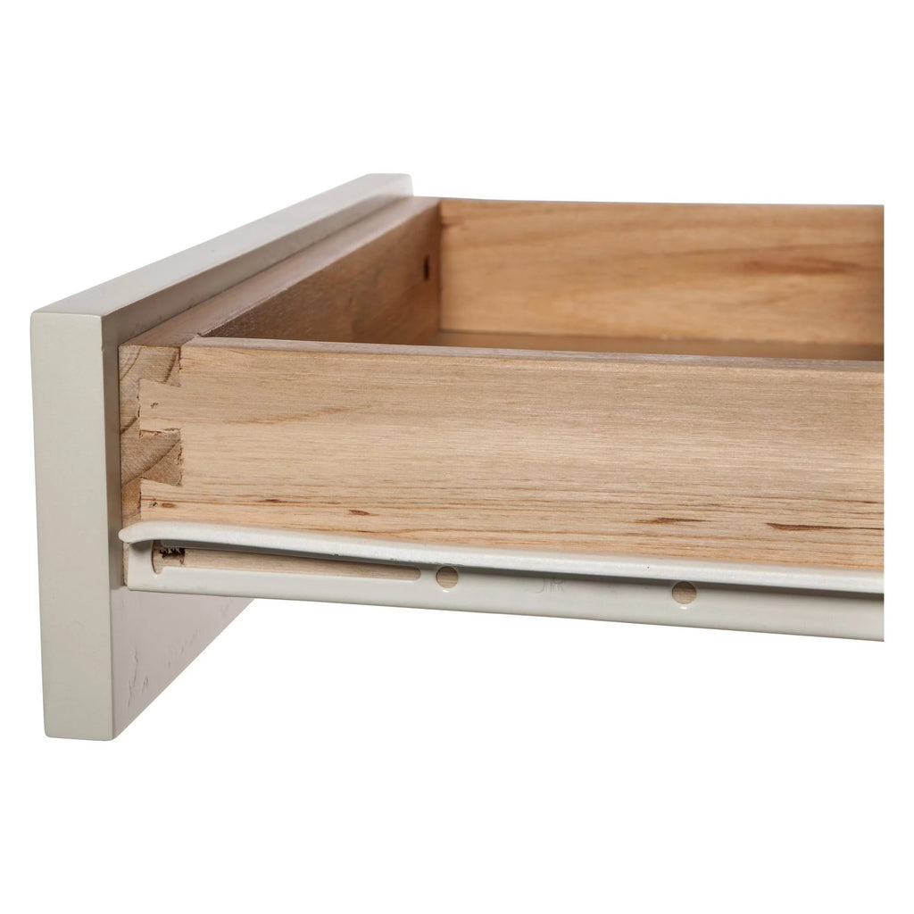 Ivory End Table with Natural Wood Top H730152