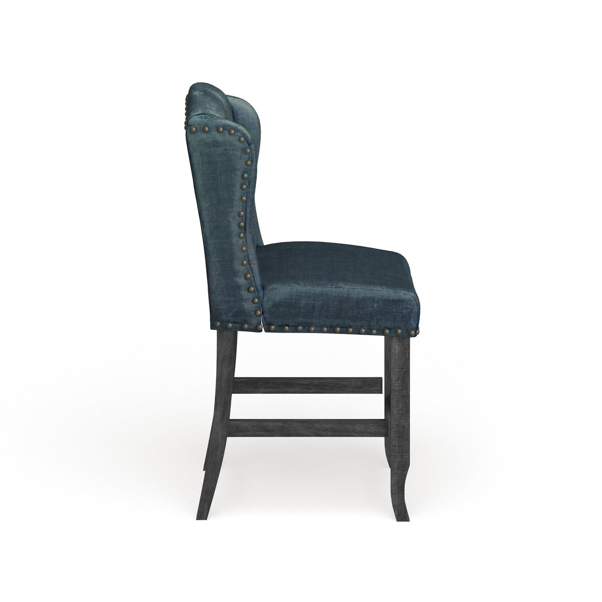 Dark Blue Counter Height Stool Set of 2 I4245