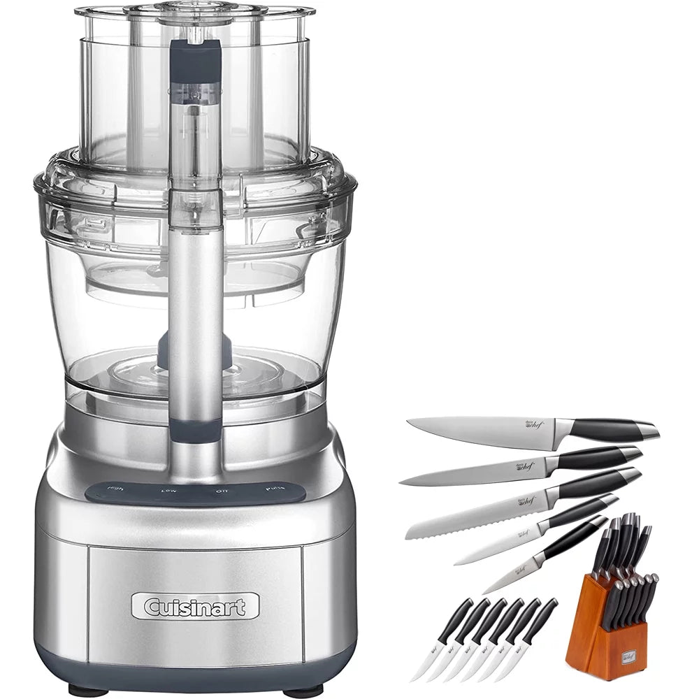 13 Cup Food Processor with Dicing Kit and 12 Piece Stainless Steel Knife Set W879334