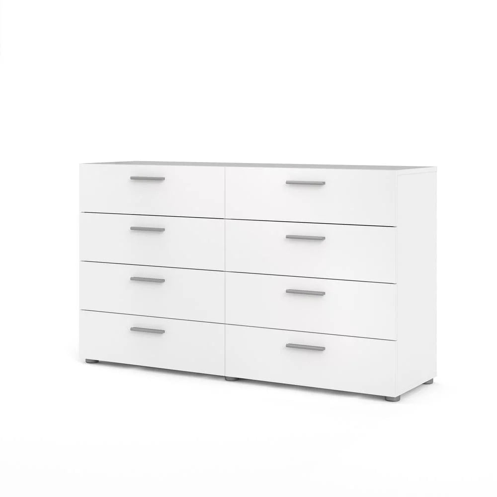 White 8 Drawer Double Dresser X123