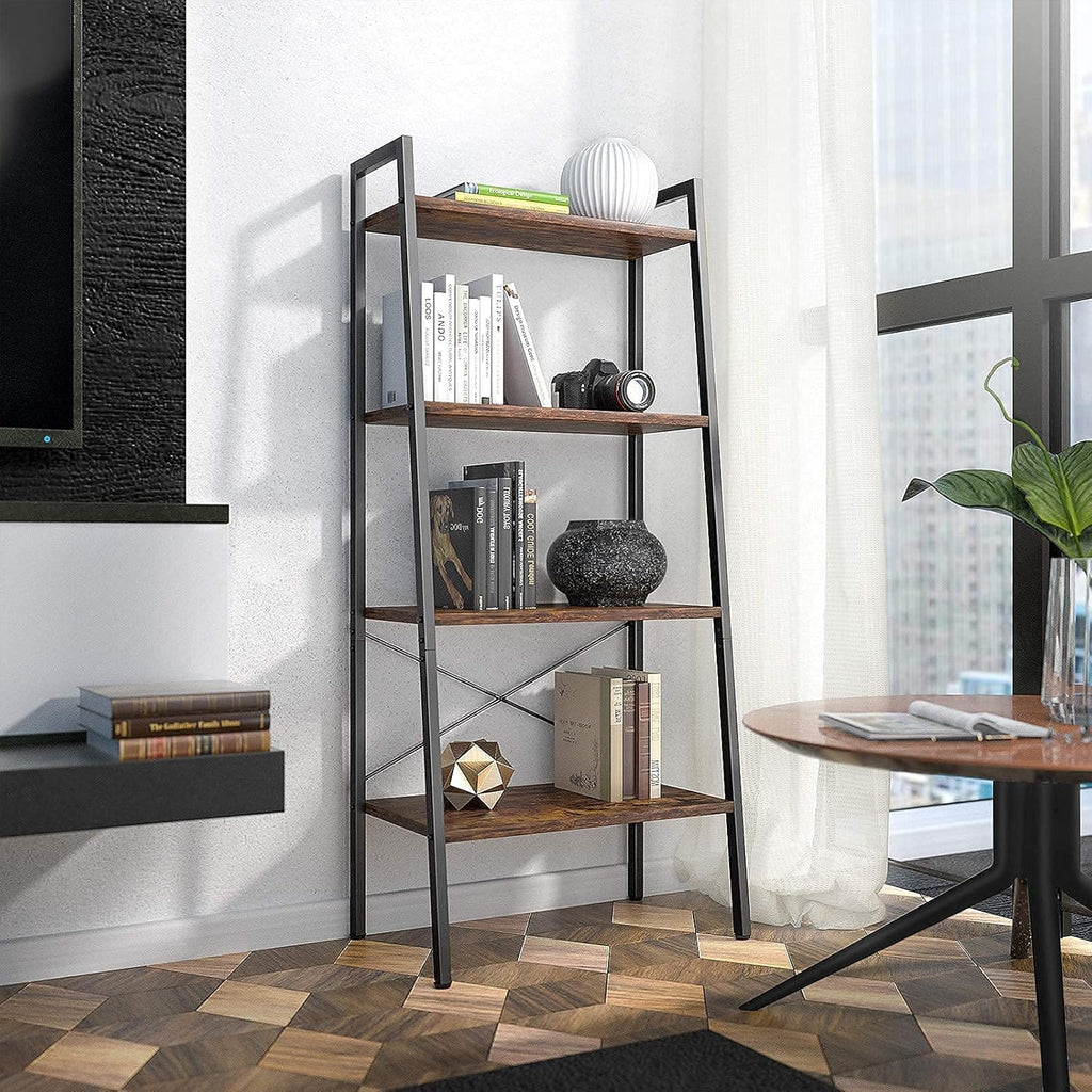 4-Tier Wood Ladder Shelf Bookcase R30238