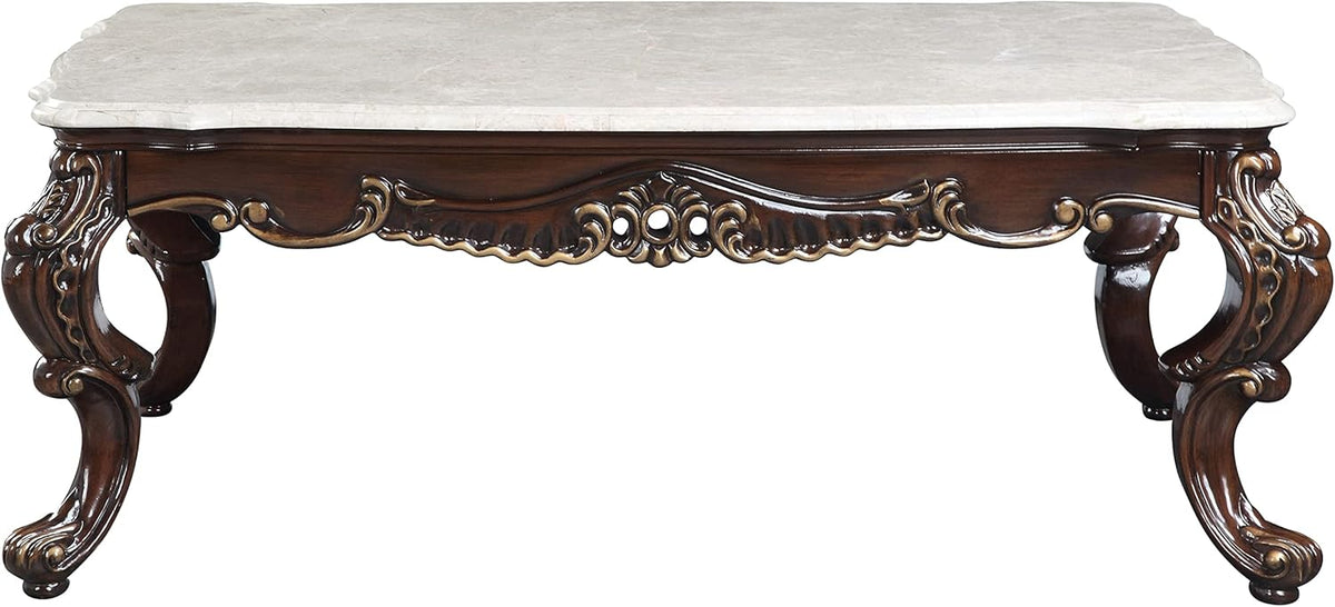 Wooden Coffee Table in Marble and Antique Oak O215