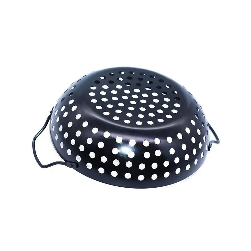 Round Grill Wok with Handle BBQ Accessory E563