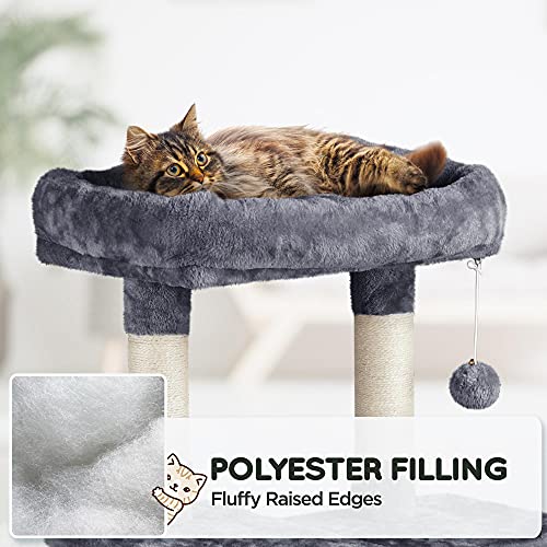 Black 63in Multi-Level Cat Tree with Sisal-Covered Scratching Posts Y891928