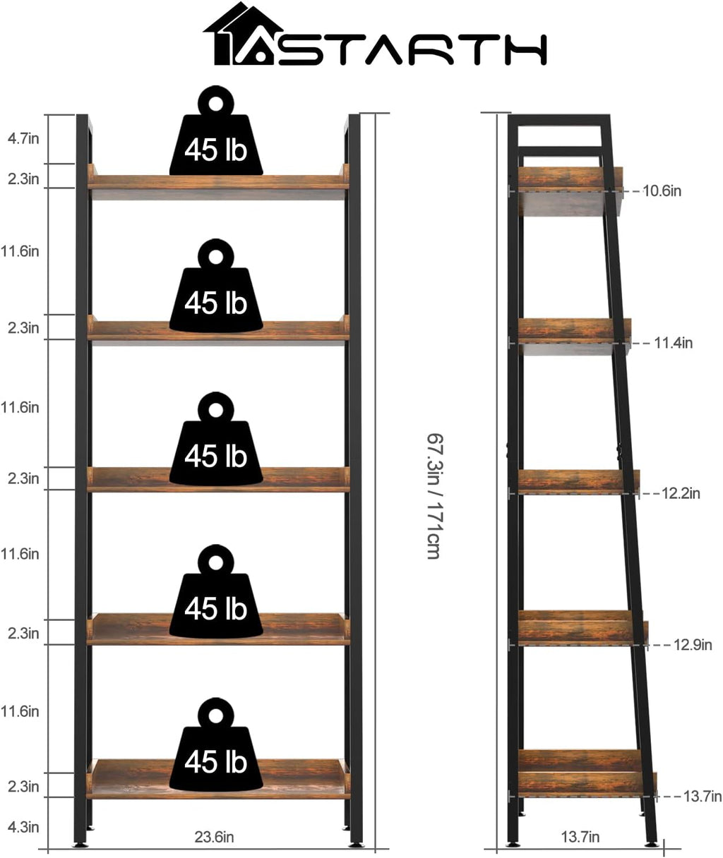 Adjustable Wood and Metal Bookshelf Q9510