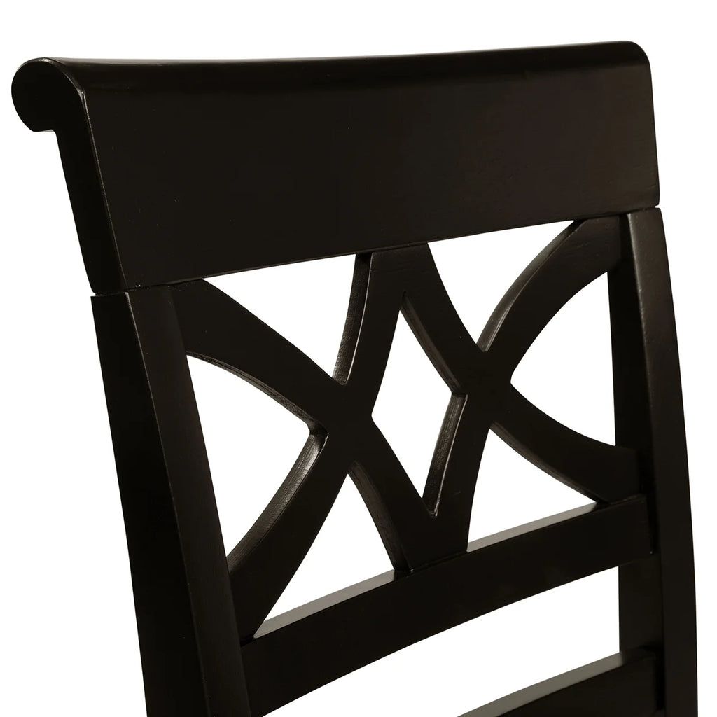 Black and Cherry Wood Dining Chairs, Set of 2 J27583