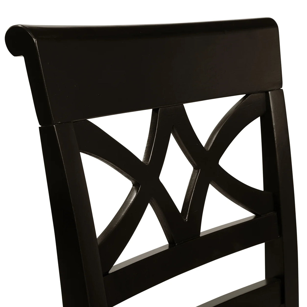 Black and Cherry Wood Dining Chairs, Set of 2 J27583