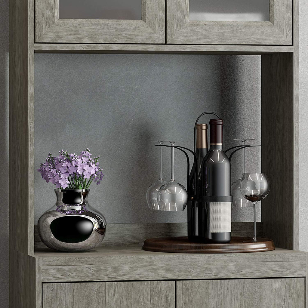 Microwave Cabinet with Double Glass Doors B1663
