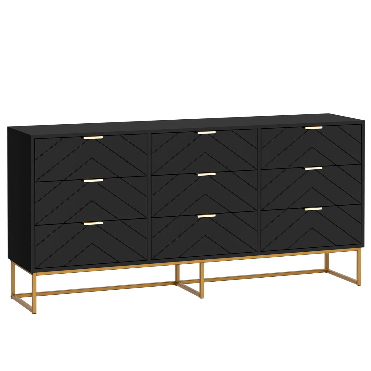 White 9 Drawer Wood Dresser B5010
