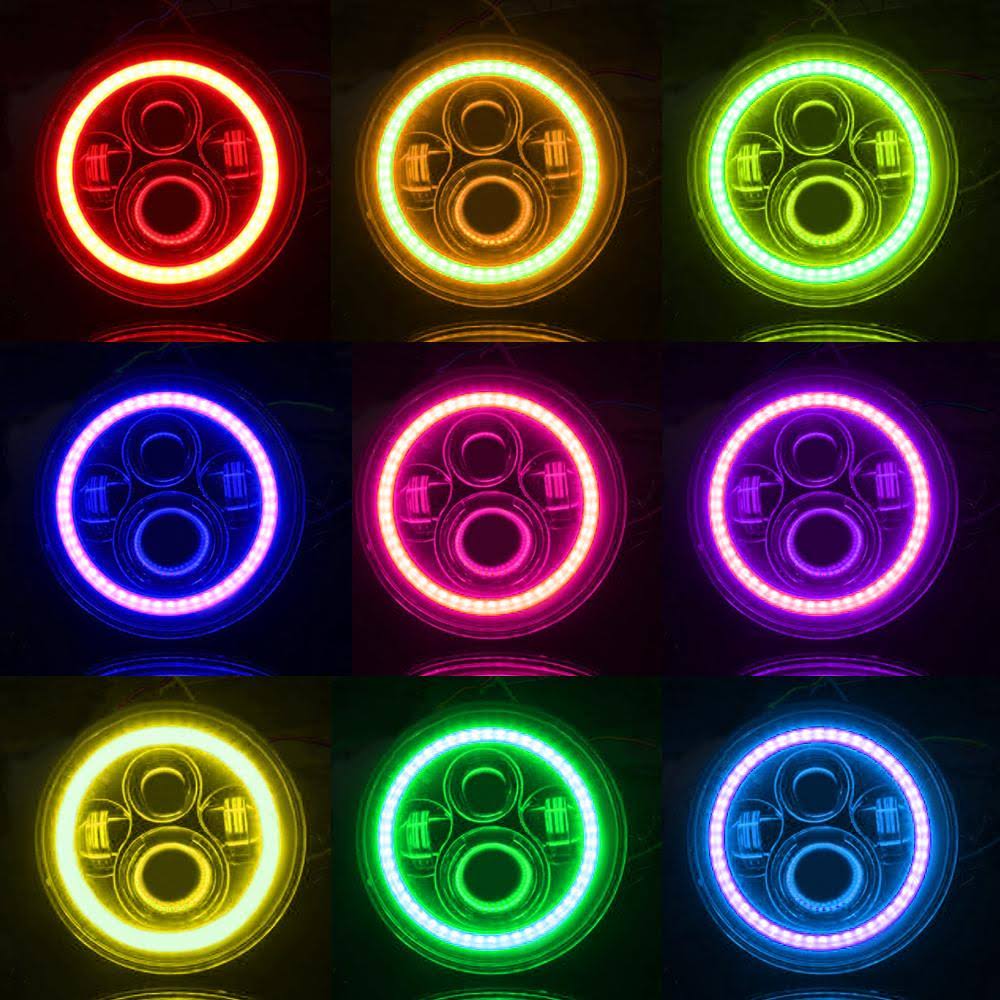 RGB Halo Headlights and Fog Lights Combo for Jeep Wrangler JK X440966