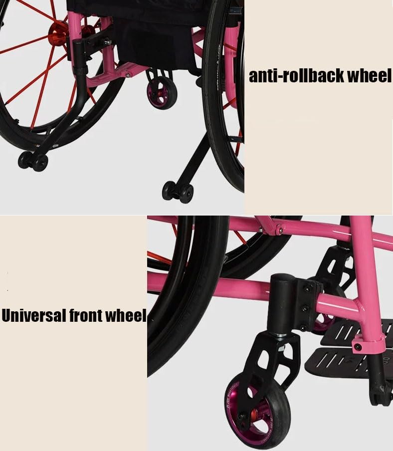 Super Lightweight Folding Aluminium Frame Wheelchair with Armrest Swing Leg Rest, Seat Width 38cm J930