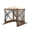 Used Brown Portable Camping Gazebo Canopy Shelter V9986