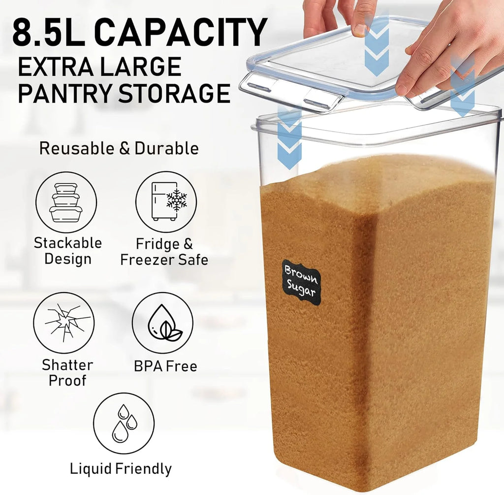 8.5L/287Oz Extra Large Airtight Food Storage Containers, 2 PACK with Lids N18307