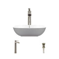 Square Vessel Sink with Brushed Nickel Pop-Up Drain L74591
