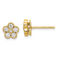 14k Yellow Gold Lab Grown Diamond Floral Stud Earring R31936