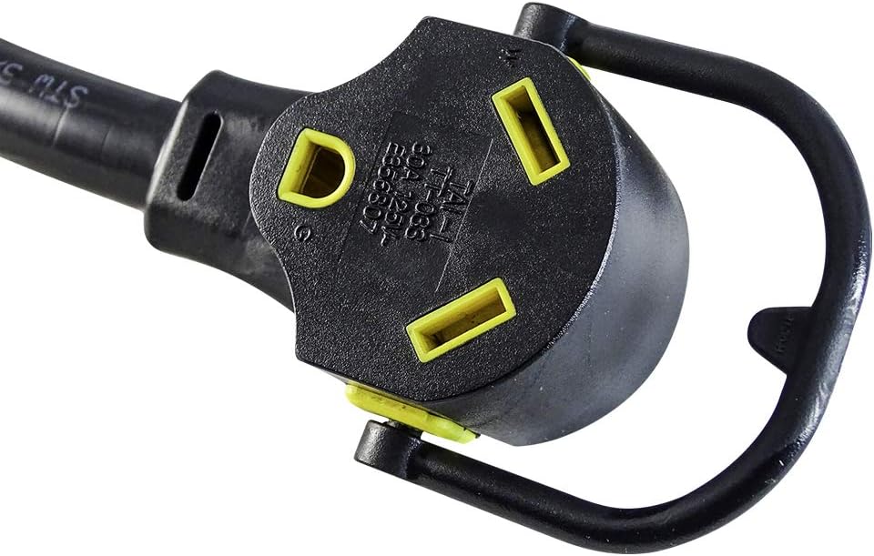 RV/Generator Dogbone Adapter 1.5ft NEMA 50 Amp Male to 30 Amp TT-30R Female Heavy Duty 10/3 STW Pigtail 4 Prongs to 3 Prongs Pack of 2 C22226