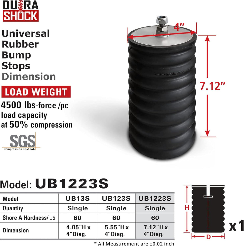 7" Universal Rubber Bump Stop for Truck and RV Suspension L795357