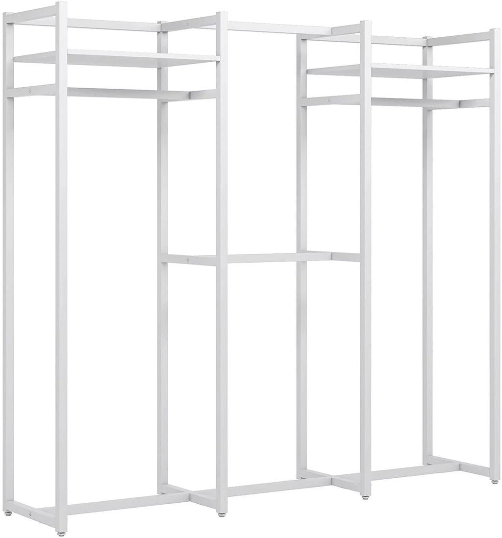 Heavy Duty Free Standing Clothes Rack with Shelves and Hanging Rod G354