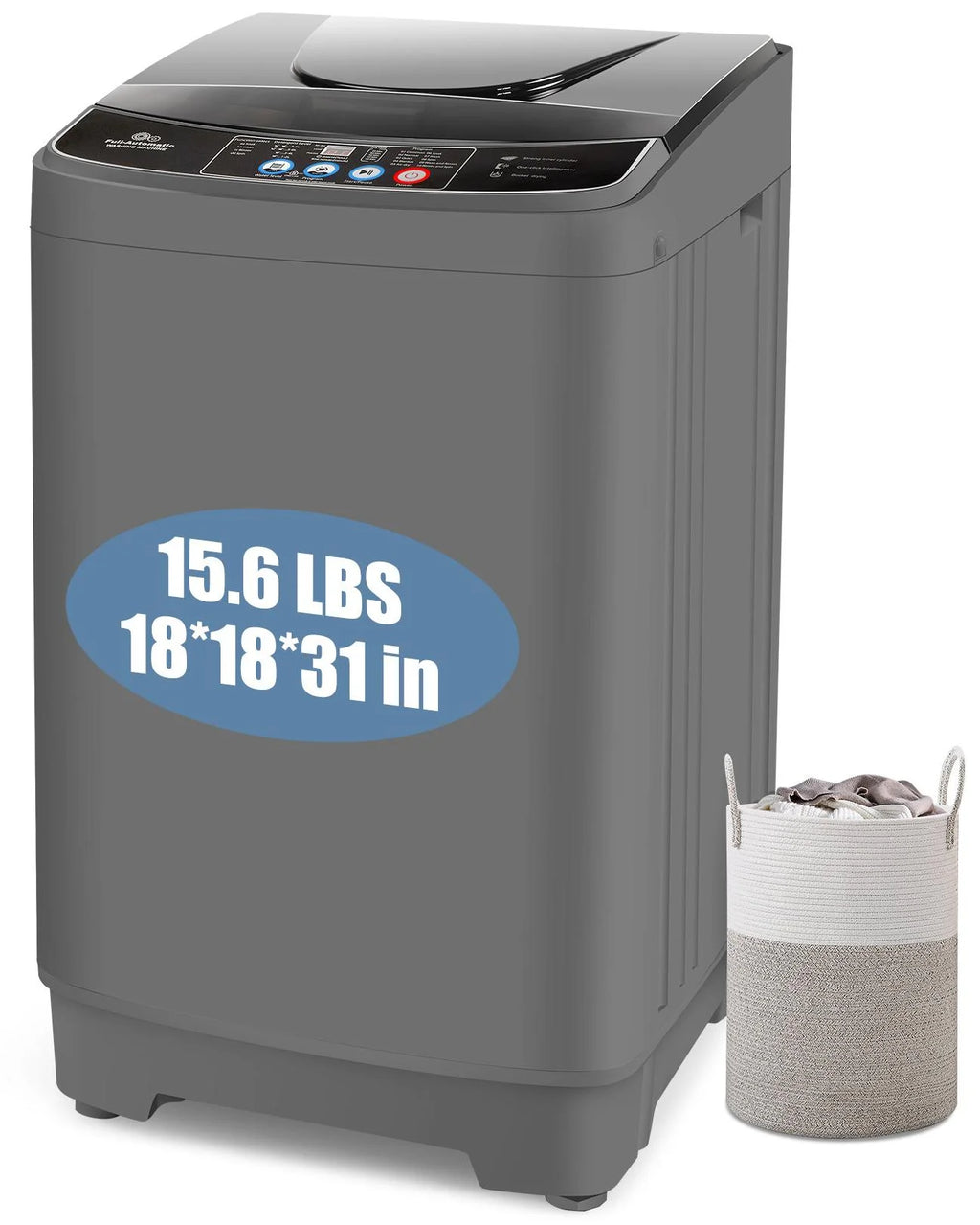 15.6lbs Fully Automatic Portable Washing Machine with LED Display Q3797