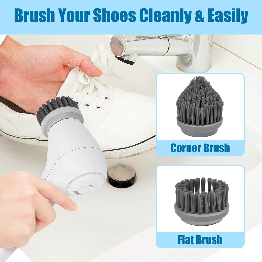 Cordless Electric Cleaning Brush with 4 Replaceable Brush Heads P713127