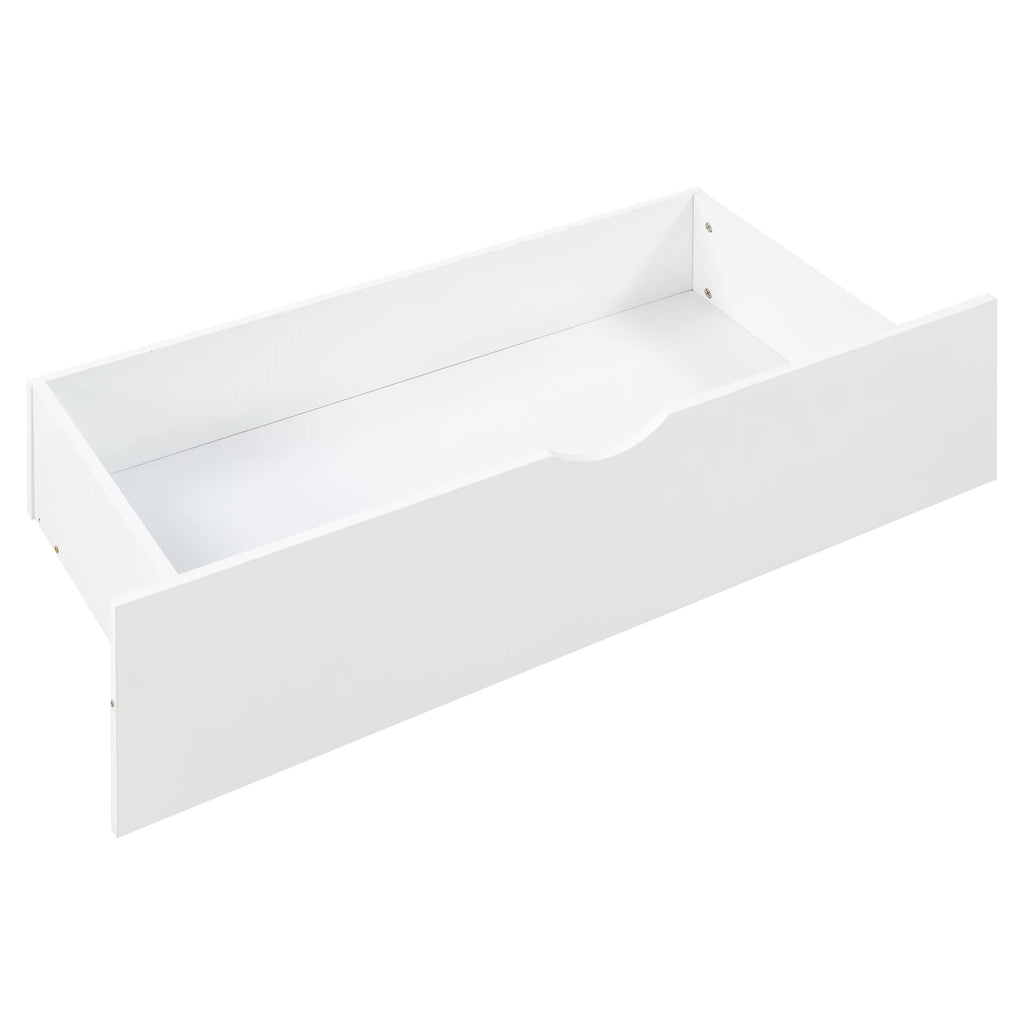 White Full Size Platform Bed with Two Drawers N576589