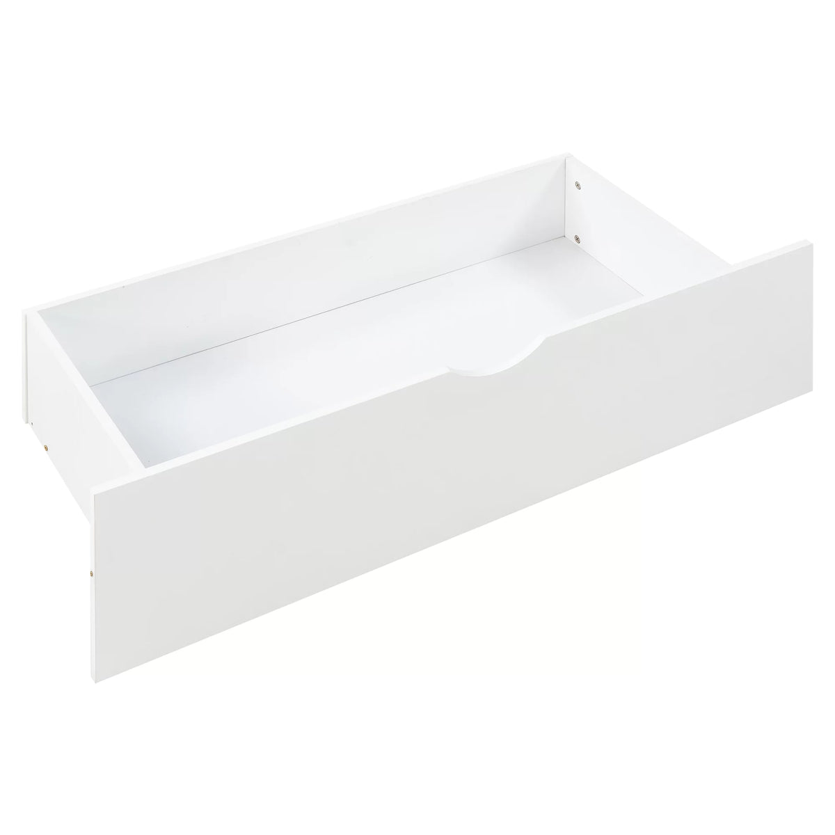 White Full Size Platform Bed with Two Drawers N576589