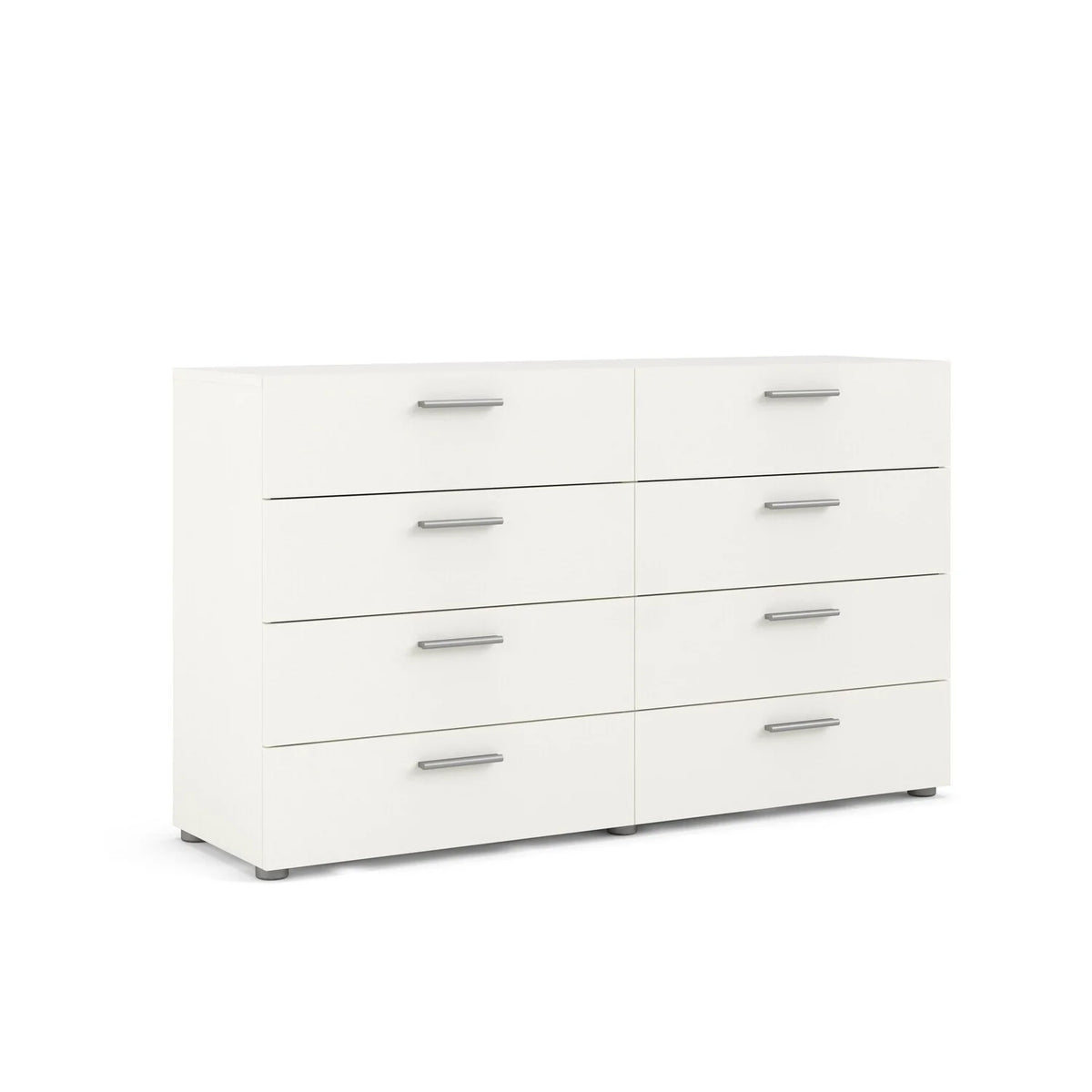 White 8 Drawer Double Dresser X123