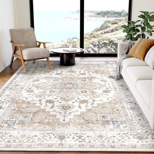 8x10 Washable Low-Profile Area Rug with Non-Slip Backing H338
