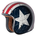 3/4 Helmet with Rebel Star Graphic (White, Medium) B3112